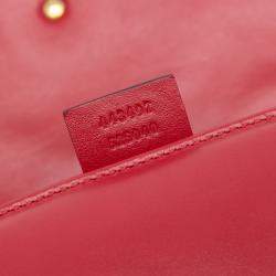 Pre Owned Gucci Red Medium GG Marmont Matelasse Leather Shoulder Bag
