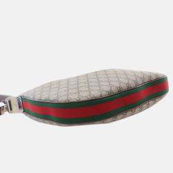 Pre Owned Gucci Beige/Brown Medium GG Supreme Web Attache Crossbody