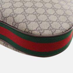 Pre Owned Gucci Beige/Brown Medium GG Supreme Web Attache Crossbody