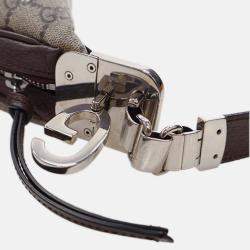 Pre Owned Gucci Beige/Brown Medium GG Supreme Web Attache Crossbody