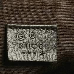 Pre Owned Gucci Beige/Brown GG Canvas and Leather Drawstring Backpack