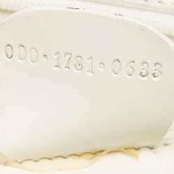 Pre Owned Gucci White Leather Centennial Bamboo Top Handle Bag