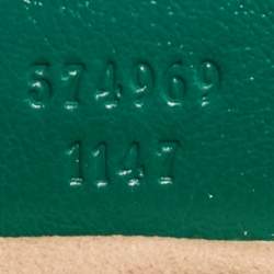 Pre Owned Gucci Green Diagonal Quilt Leather Super Mini GG Marmont Torchon Shoulder Bag