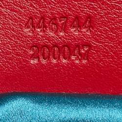 Pre Owned Gucci Red Matelassé Velvet Mini GG Marmont Shoulder Bag