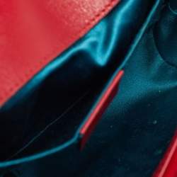 Pre Owned Gucci Red Matelassé Velvet Mini GG Marmont Shoulder Bag