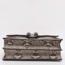 Pre Owned Gucci Beige GG Supreme Canvas Medium Embroidered Dionysus Shoulder Bag