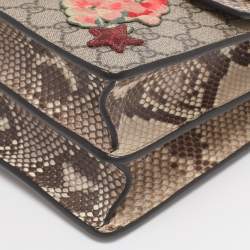 Pre Owned Gucci Beige GG Supreme Canvas Medium Embroidered Dionysus Shoulder Bag