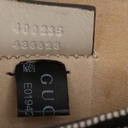 Pre Owned Gucci Beige GG Supreme Canvas Medium Embroidered Dionysus Shoulder Bag