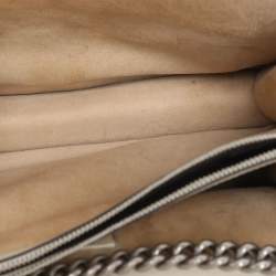 Pre Owned Gucci Beige GG Supreme Canvas Medium Embroidered Dionysus Shoulder Bag