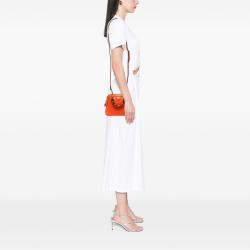 Pre Owned Gucci Orange Mini Dollar Calfskin Bamboo Diana Dome Satchel