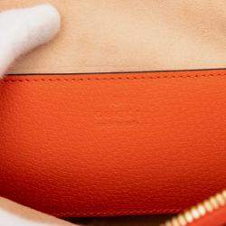 Pre Owned Gucci Orange Mini Dollar Calfskin Bamboo Diana Dome Satchel