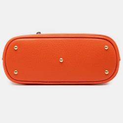 Pre Owned Gucci Orange Mini Dollar Calfskin Bamboo Diana Dome Satchel