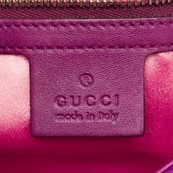 Pre Owned Gucci Purple Matelasse Velvet Small GG Marmont Shoulder Bag