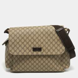 Pre Owned Gucci Beige GG Supreme Canvas Baby Changing Bag