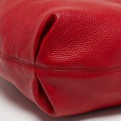 Pre Owned Gucci Red Pebbled Leather Soho Hobo