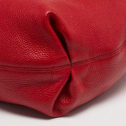 Pre Owned Gucci Red Pebbled Leather Soho Hobo