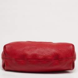 Pre Owned Gucci Red Pebbled Leather Soho Hobo