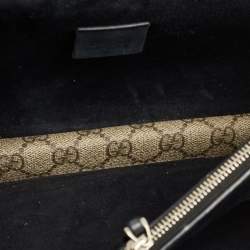 Pre Owned Gucci Beige/Black GG Supreme Canvas and Suede Small Dionysus Shoulder Bag