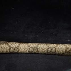 Pre Owned Gucci Beige/Black GG Supreme Canvas and Suede Small Dionysus Shoulder Bag