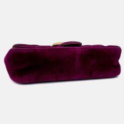 Pre Owned Gucci Purple Velvet Velvet Matrasse Mini Shoulder Bag