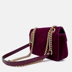 Pre Owned Gucci Purple Velvet Velvet Matrasse Mini Shoulder Bag