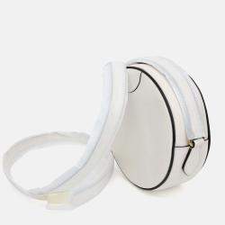 Pre Owned Gucci Black/White Leather X Adidas Round Crossbody Bag