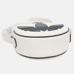 Pre Owned Gucci Black/White Leather X Adidas Round Crossbody Bag