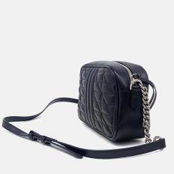 Pre Owned Gucci Black Leather Marmont Crossbody Bag