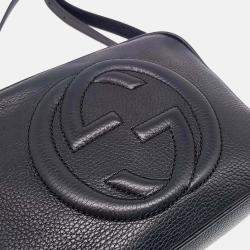 Pre Owned Gucci Black Leather Disco Bag