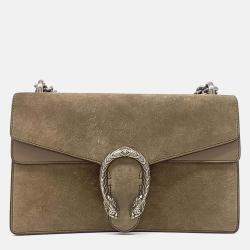 Pre Owned Gucci Brown Suede Dionysus Chain Shoulder Bag