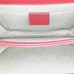 Pre Owned Gucci Red Leather Interlocking GG Crossbody Bag