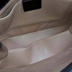 Pre Owned Gucci Black Leather Broadway Metal B Shoulder Bag