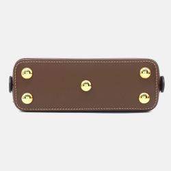 Pre Owned Gucci Brown Coated Canvas Horsebit 1955 Mini Top Handle Bag