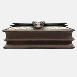 Pre Owned Gucci Beige/Brown Coated Canvas Dionysus GG Top Handle Bag