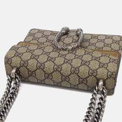 Pre Owned Gucci Beige/Brown Coated Canvas Dionysus Shoulder and Crossbody Bag