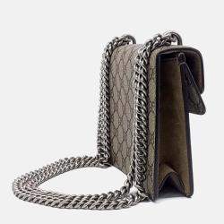 Pre Owned Gucci Beige/Brown Coated Canvas Dionysus Shoulder and Crossbody Bag