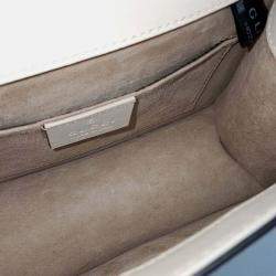 Pre Owned Gucci White Leather Sylvie Mini Tote and Crossbody Bag