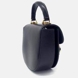 Pre Owned Gucci Black Leather 1955 Horsebit Mini Top Handle Bag