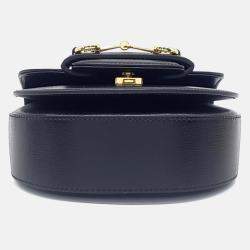 Pre Owned Gucci Black Leather 1955 Horsebit Mini Top Handle Bag
