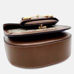 Pre Owned Gucci Beige Coated Canvas 1955 Horsebit Mini Top Handle Bag