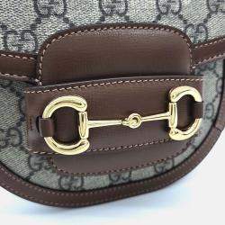 Pre Owned Gucci Beige Coated Canvas 1955 Horsebit Mini Top Handle Bag