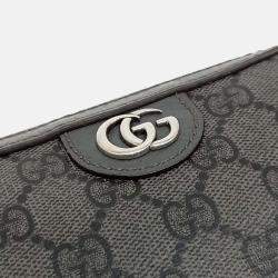 Pre Owned Gucci Grey Leather Ophidia GG Crossbody Bag