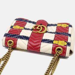 Pre Owned Gucci Multicolor Leather Marmont Matrasse Shoulder Bag