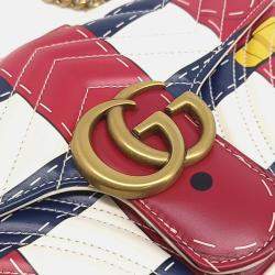 Pre Owned Gucci Multicolor Leather Marmont Matrasse Shoulder Bag