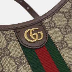 Pre Owned Gucci Brown Coated Canvas Ophidia GG Mini Shoulder Bag