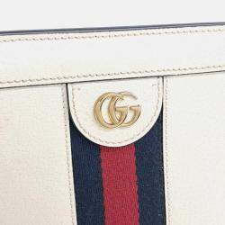 Pre Owned Gucci Cream Leather Ophidia GG Shoulder Bag