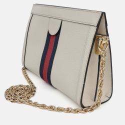 Pre Owned Gucci Cream Leather Ophidia GG Shoulder Bag