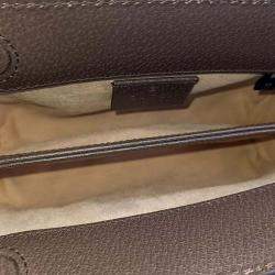 Pre Owned Gucci Beige/Brown Coated Canvas Ophidia GG Supreme Mini Shoulder Bag