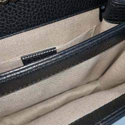 Pre Owned Gucci Black Leather Interlocking GG Crossbody Bag