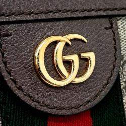 Pre Owned Gucci Beige/Brown Coated Canvas Ophidia GG Supreme Shoulder Bag